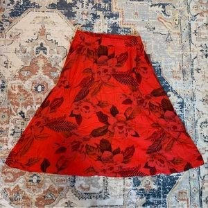 Red cotton Aline skirt